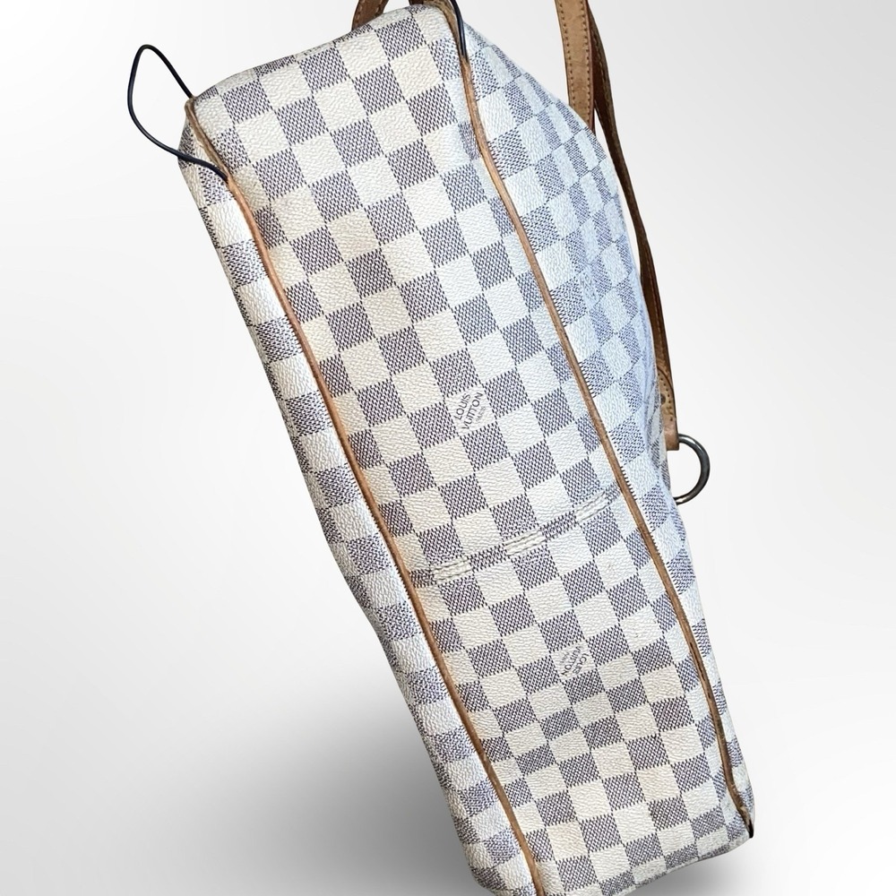 Louis Vuitton Damier Azur Evora MM Vintage Shoulder Tote Bag Checkered Purse - Picture 16 of 16